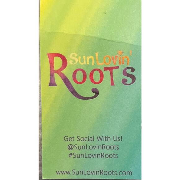 SUN LOVIN' ROOTS TANK TOP, WOMENS, L, WHITE WITH BLACK WRITING, SHORT-WAISTED - Picture 7 of 8
